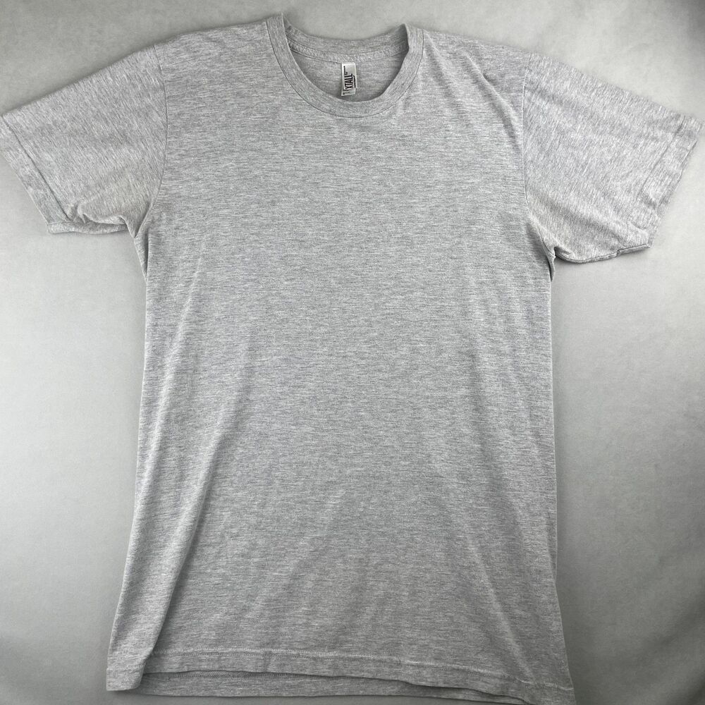American Apparel Shirt Men M Gray Heather X Tall‎ Classic Crew Tee Made in USA